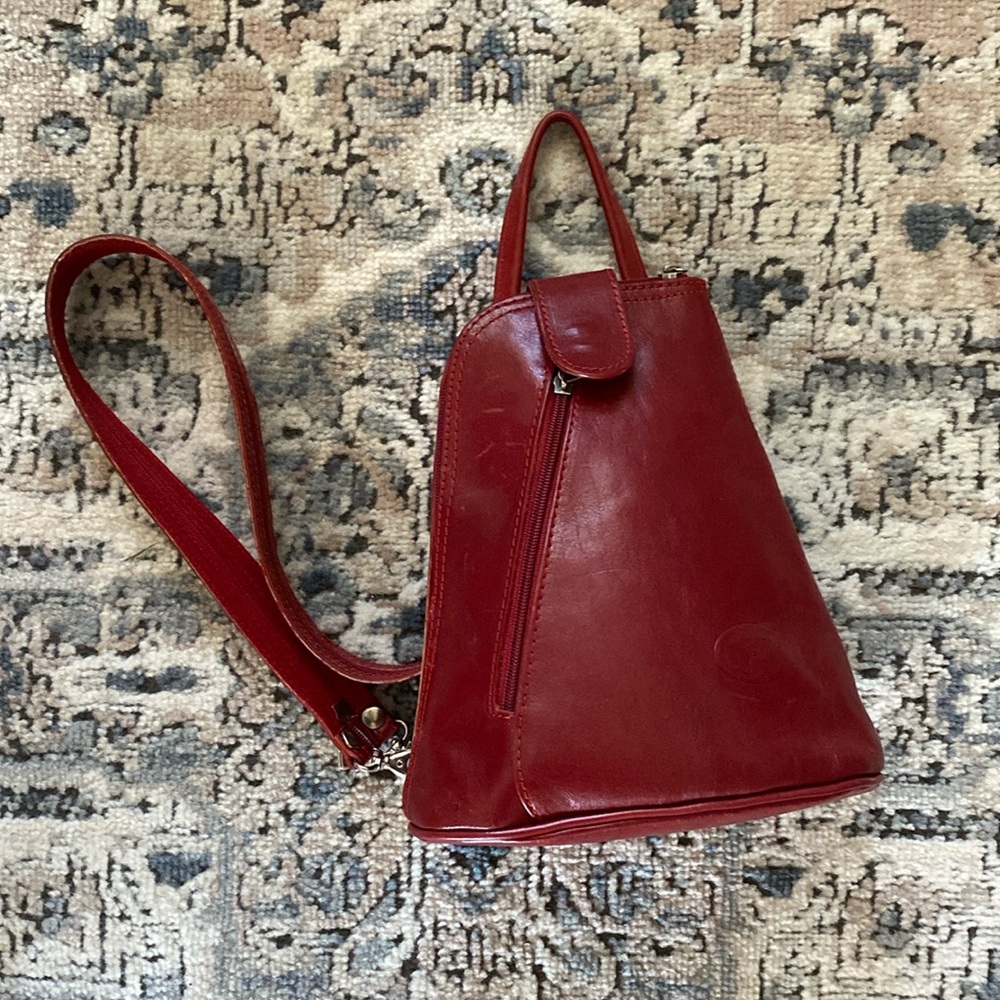 Vintage Red backpack purse